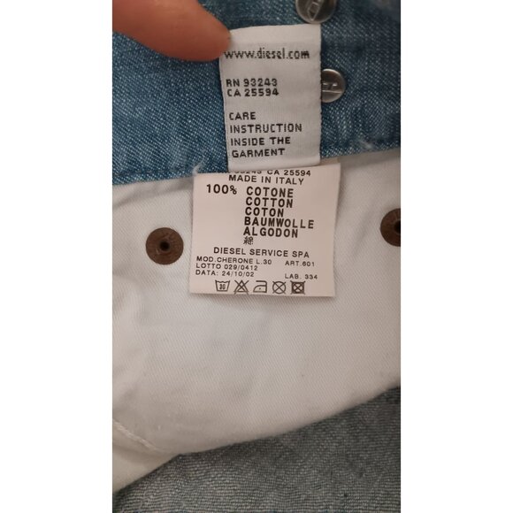 Diesel LW 28 Italy Cherone Vintage Retro Y2K Low Rise Denim Boot Cut Boho Jeans - Picture 7 of 7